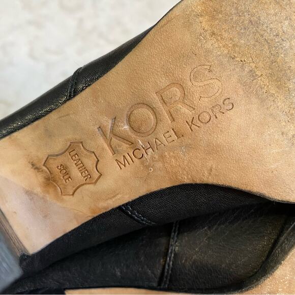 KORS Michael Kors Womens Tall Leather Boots Size 7 Black Designer Convertible - Picture 12 of 14